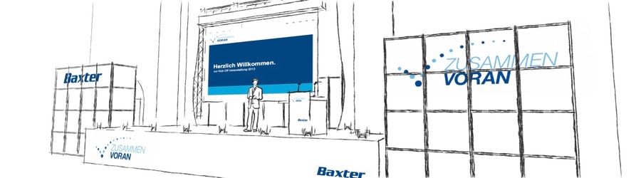 Baxter Jahres Kick Off 2013 scribble 3D Planung Löwenbräu Keller München SANDBURG event production support