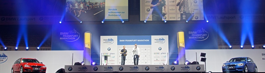 BMW Franfkurt Marathon Zieleinlauf 2012 Frankfurt Festhalle Bühne SANDBURG event production support