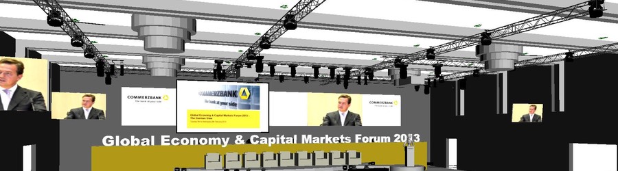 Commerzbank AG Global Economy & Capital Markets Forum 2013 Marriott Hotel Frankfurt scribble 3D Planung SANDBURG event production support